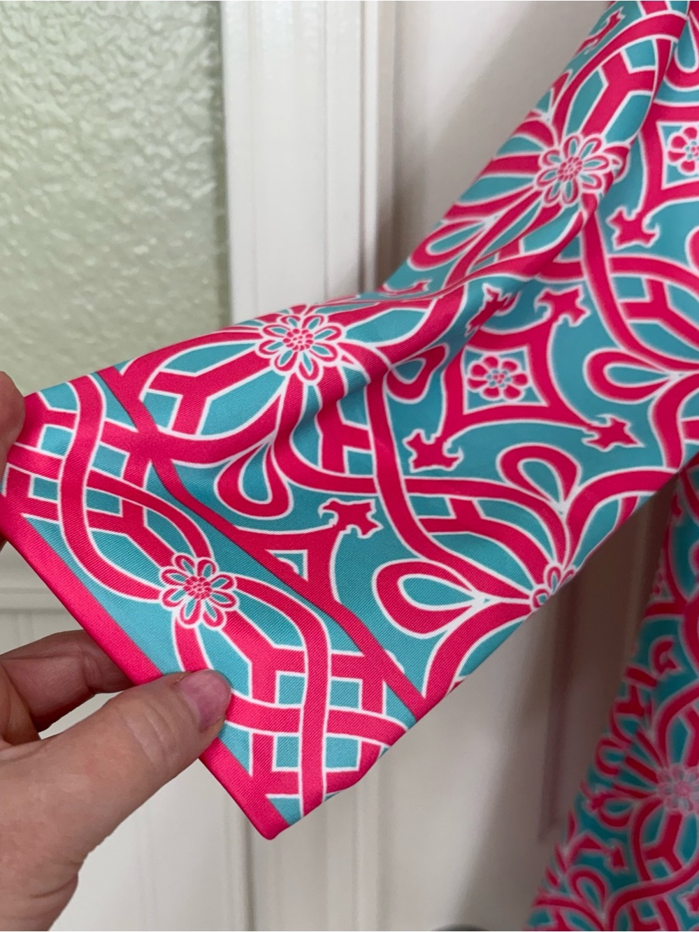 Gretchen Scott Designs Pink & Blue Geometric Floral Tunic - Picture 5 of 7